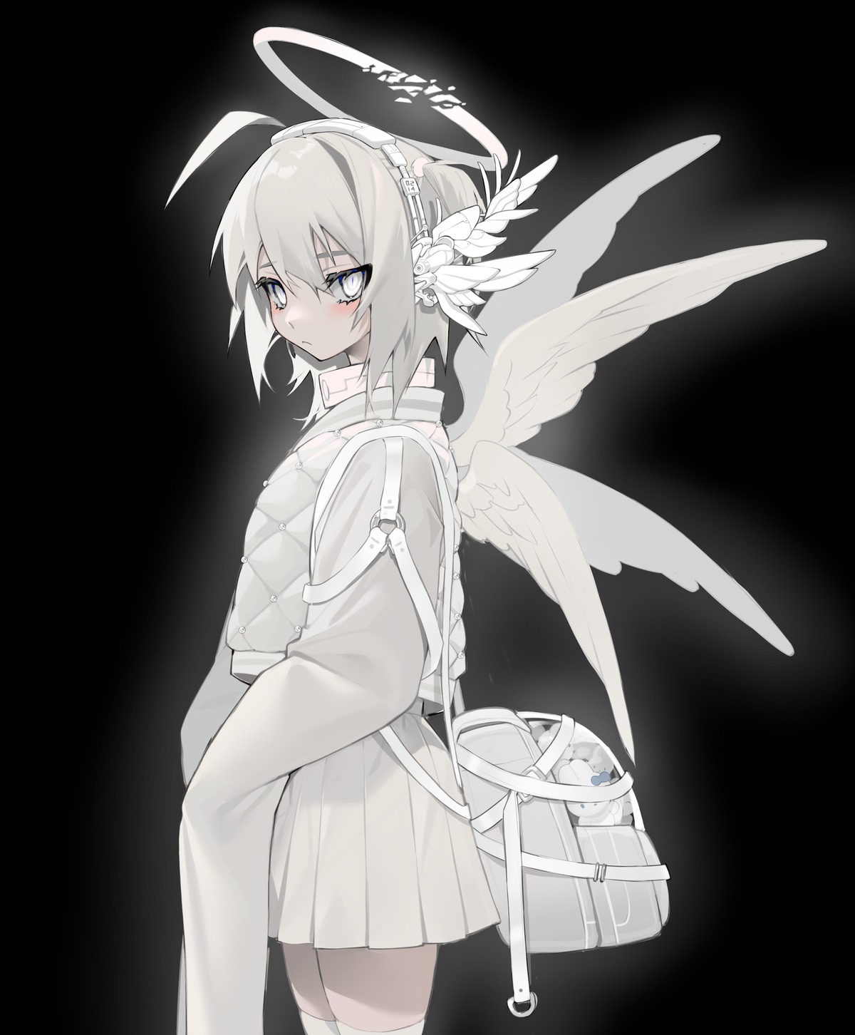 Mazamuno Angel Headphones Thighhighs Wings 1037815 Yandere